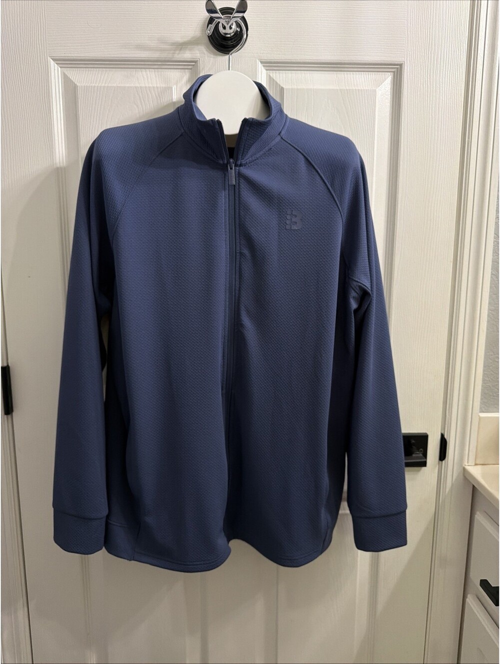 Bench Men's Urbanwear Moisture Wicking Full Zip Knit Jacket, Blue, Size L
